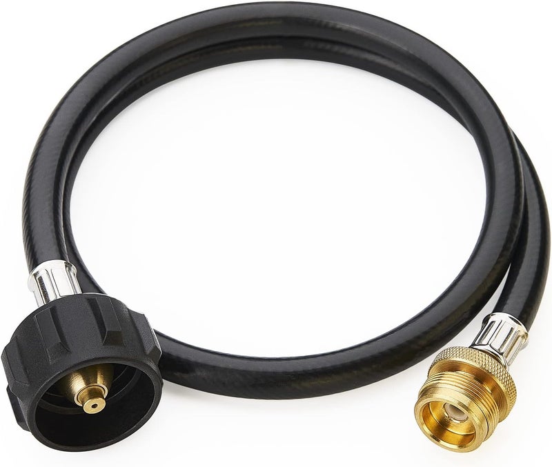 CALPOSE 3 Feet Propane Adapter Hose, 1lb to 20lb Adapter Converts 1lb Appliances to 5-40lb Tanks, Gas Hose for Weber Q, Coleman Grill, Buddy Heaters and More - Image 1